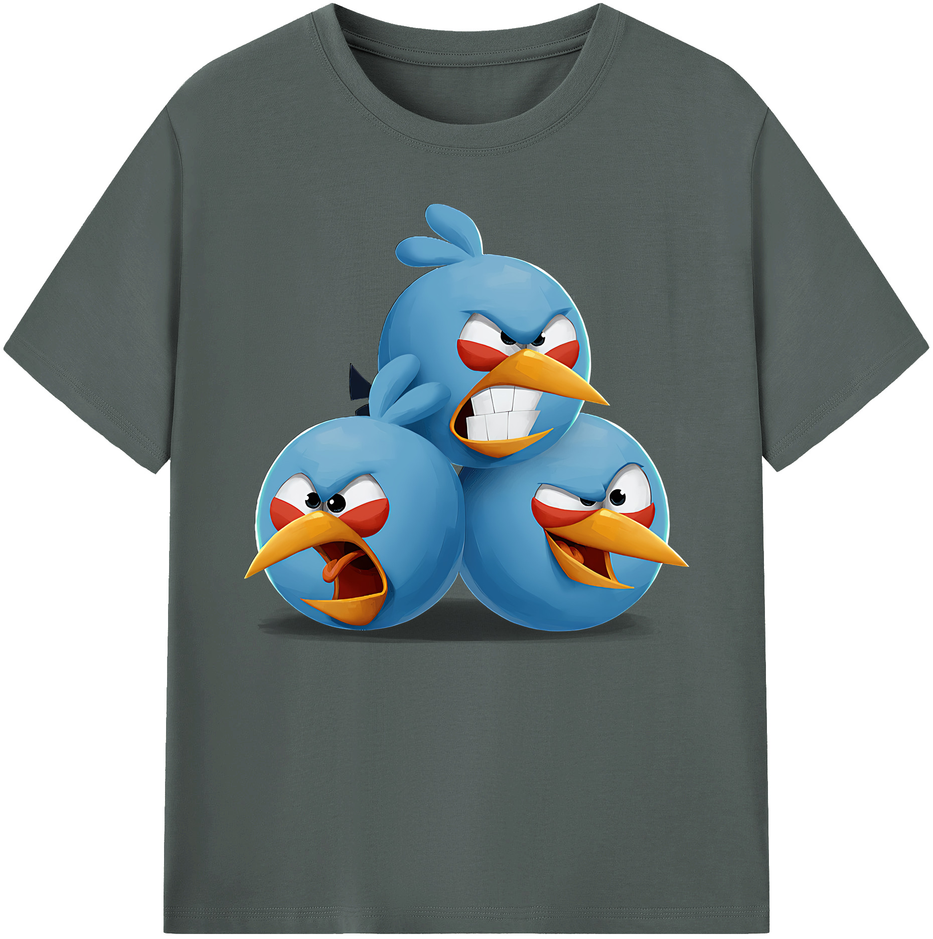 （画像用） Angry Birds アングリーバード 綿100％ メンズ半袖Tシャツ｜肌触りやわらか＆通気性